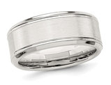 Men's Brushed Sterling Silver Band Ring 6mm